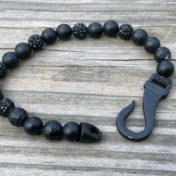 Nordstrom Rack Bracelet Men Wristband Black beads - Picture 6 of 9